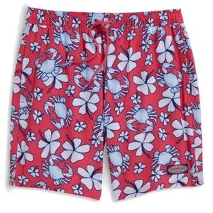 Vineyard Vines Red and White Swim Trunks with Elastic Waistband
